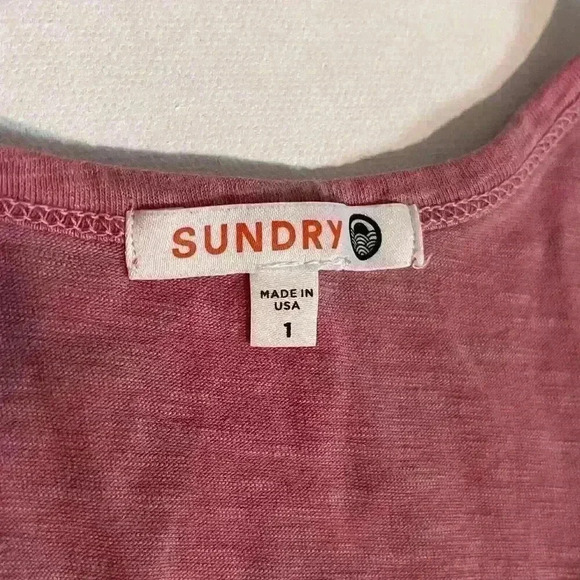 Anthropologie Sundry Womens Ruched Sides Pink Dress Racerback Size 1/S 4-6 - Picture 3 of 13